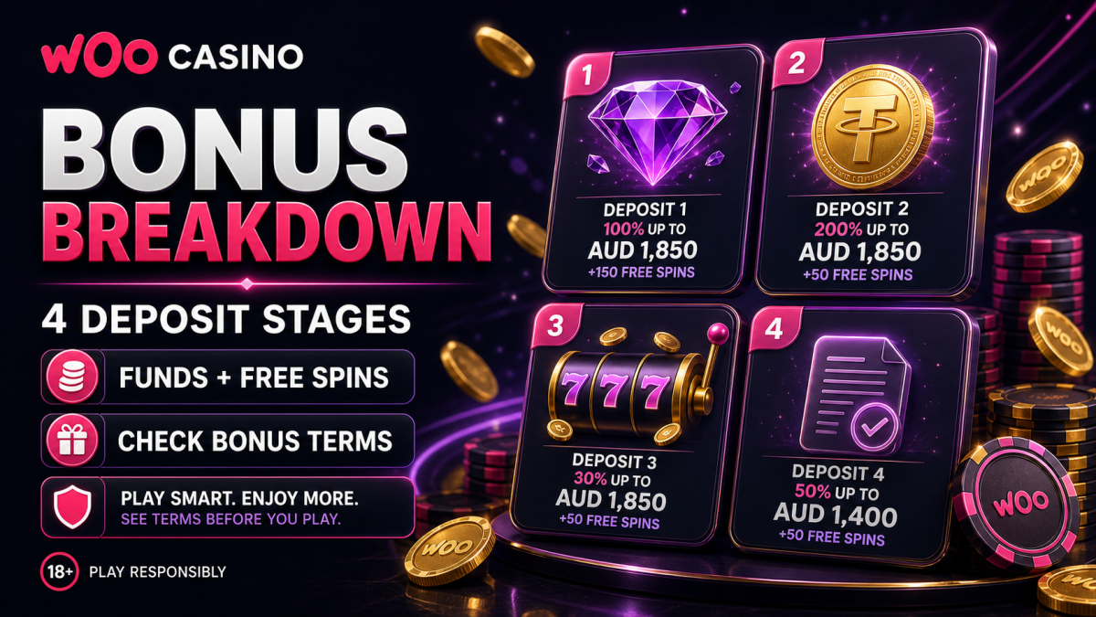 Woo Casino welcome bonus and free spins offer